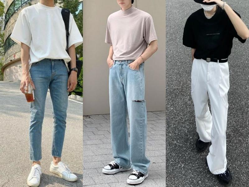 Chọn giày phù hợp với quần jean ống rộng nam phong cách đường phố